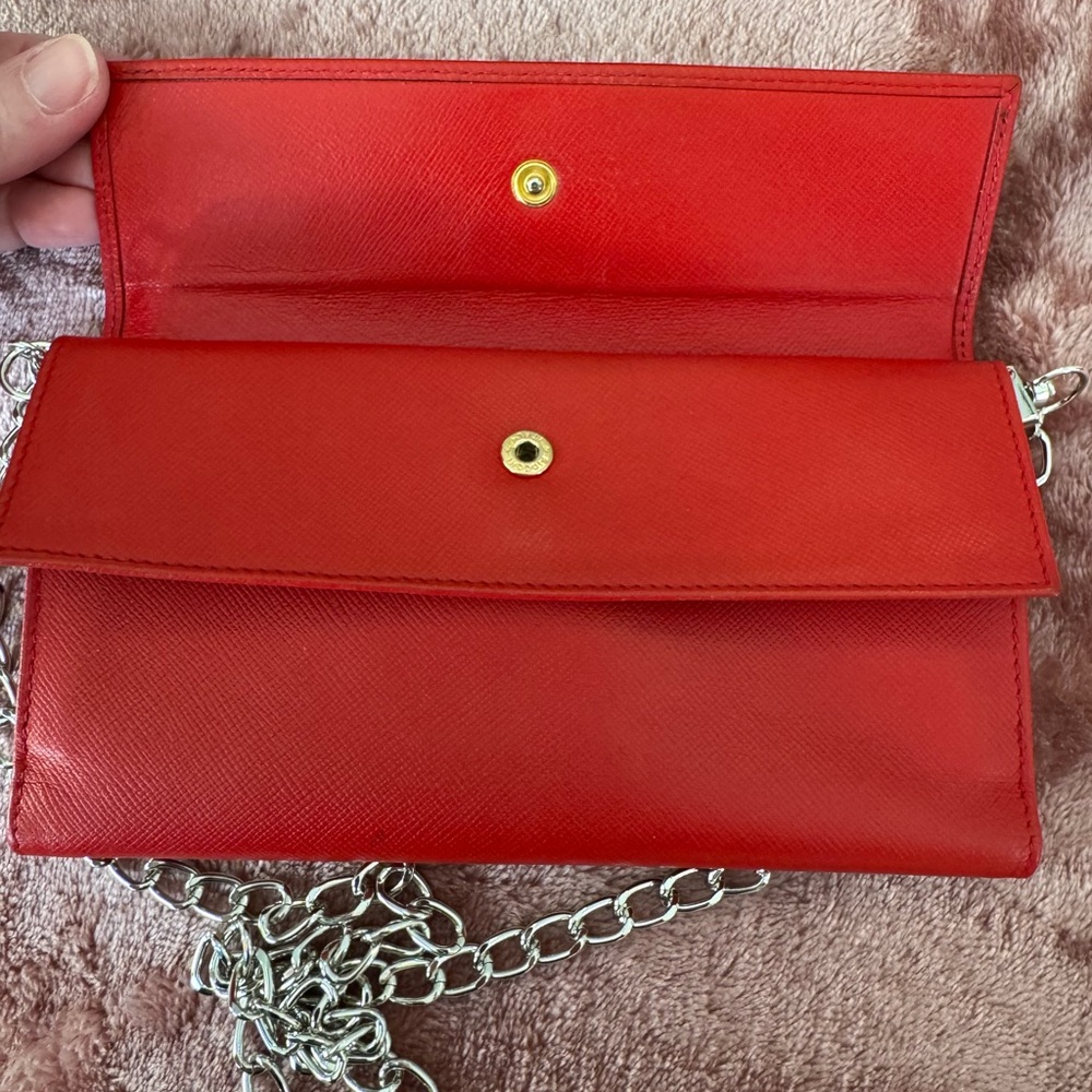 Authentic Prada Red Women's Wallet on Chain with box - Picture 4 of 9